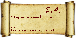 Steger Annamária névjegykártya